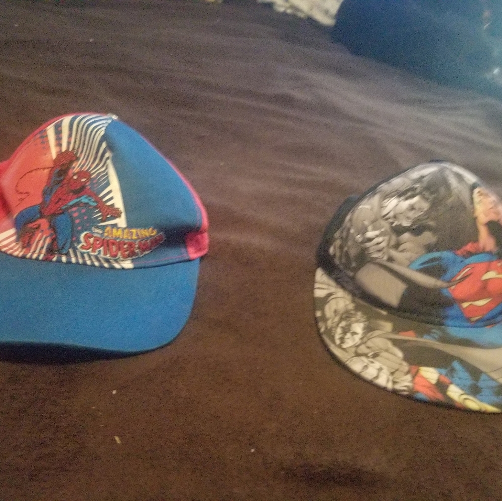 Boys 6x 7 and marvel hats